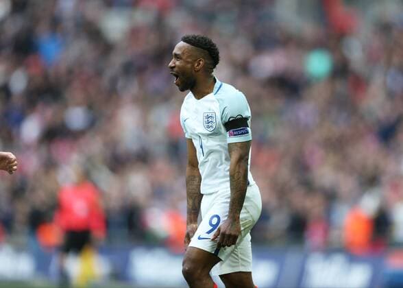 March 26th 2017, Wembley Stadium, London, England; World Cup 2018 Qualification football, England versus Lithuania; Jermain Defoe of England celebrates after scoring his sides 1st goal in the 22nd minute to make it 1-0 xJohnxPatrickxFletcherx  ActionPlus11860829