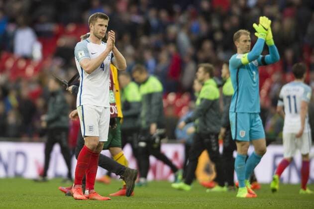 Fußball, WM Quali, England - Litauen Eric Dier of England thanks the home supporters at the end of the 2018 World Cup Qualifier Group F match between England and Lithuania at Wembley Stadium, London, England on 26 March 2017. Copyright: xDarrenxMusgrovex 14620070