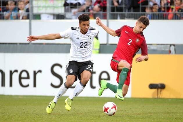 Benjamin Henrichs ( Deutschland U21 U 21 ) Fernando Fonseca ( Portugal U21 ), Deutschland vs Portugal, Fussball, U21-Laenderspiel, 28.03.2017, Stuttgart Copyright: xLangerx xEibner-Pressefotox EP_HLR