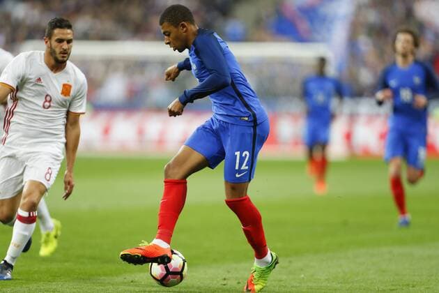 Fußball, Frankreich - Spanien Kylian Mbappe (France) FOOTBALL : France vs Espagne - Match Amical - 28 03 2017 GwendolineLeGoff Panoramic 