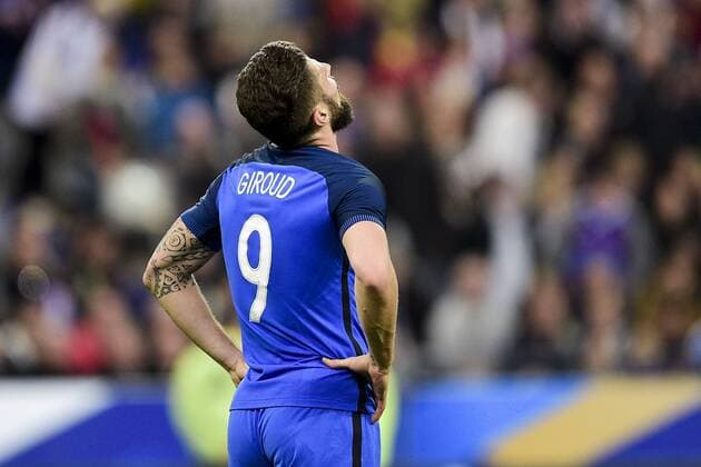 deception de Olivier Giroud (France) FOOTBALL : France vs Espagne - Match Amical- St Denis - 28 03 2017 JBAutissier Panoramic 