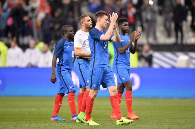 13 N GOLO KANTE (fra) - 21 Laurent Koscielny (fra) - 03 Layvin Kurzawa (fra) - DECEPTION FOOTBALL : France vs Espagne - Match Amical - 28 03 2017 AnthonyBIBARD FEP Panoramic 