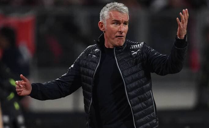 31.03.2017 - Fussball - Saison 2016 2017 - 2. Fussball - Bundesliga - 26. Spieltag: 1. FC Nürnberg Nuernberg FCN Club - Karlsruher SC KSC - - Mirko Slomka (Trainer Karlsruher SC ) unzufrieden