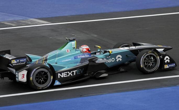 Brazilian Nelson Piquet Jr. of Nextev NIO drives his car during a test drive for the Formula E, the second ePrix of Mexico City, at the Hermanos Rodirguez racetrack in Mexico City, Mexico, 31 March 2017. FORMULA E TEST DRIVE IN MEXICO !ACHTUNG: NUR REDAKTIONELLE NUTZUNG!  Copyright: xJoséxMéndezx MEX020 20170401-636266079846062969