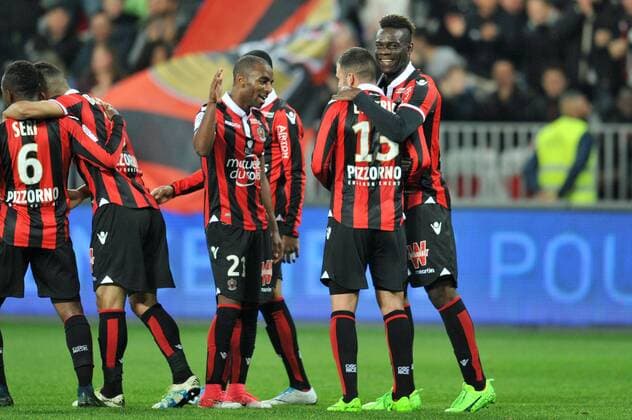 09 MARIO BALOTELLI (nice) - 21 RICARDO PEREIRA (nice) - JOIE FOOTBALL : Nice vs Bordeaux - Ligue 1 - 02 04 2017 FEP Panoramic 