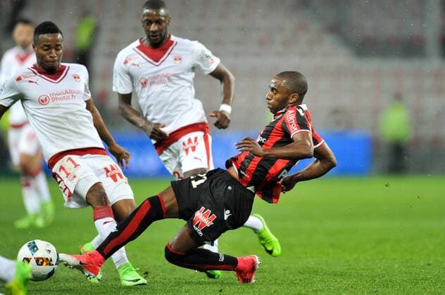 21 RICARDO PEREIRA (nice) - 11 FRANCOIS KAMANO (bor) FOOTBALL : Nice vs Bordeaux - Ligue 1 - 02 04 2017 FEP Panoramic 