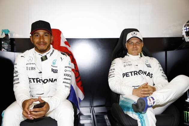 Motorsports: FIA Formula One World Championship WM Weltmeisterschaft 2017, Grand Prix of AChina, 44 Lewis Hamilton (GBR, Mercedes AMG Petronas Formula One Team), 77 Valtteri Bottas (FIN, Mercedes AMG Petronas) Shanghai China xHOCHxZWEIx