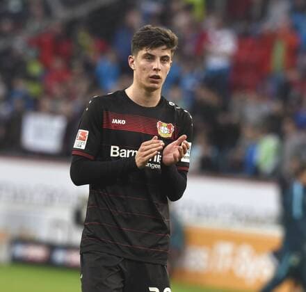 Bayer 04 Leverkusen - VFL Wolfsburg 02.04.2017 Kai Havertz (Bayer 04) , Porträt, klatscht HM