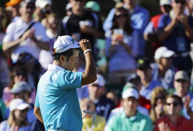 Golf: Matsuyama drops to 28th after 3rd round of Masters Hideki Matsuyama of Japan walks off the 18th green after making a double bogey during the third round of the Masters Tournament at Augusta National Golf Club on April 8, 2017. Matsuyama carded a 2-over 74 to fall into a tie for 28th. 