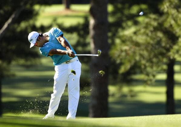 Golf: Matsuyama drops to 28th after 3rd round of Masters Hideki Matsuyama of Japan hits his second shot on the 17th hole during the third round of the Masters Tournament at Augusta National Golf Club on April 8, 2017. Matsuyama carded a 2-over 74 to fall into a tie for 28th. 