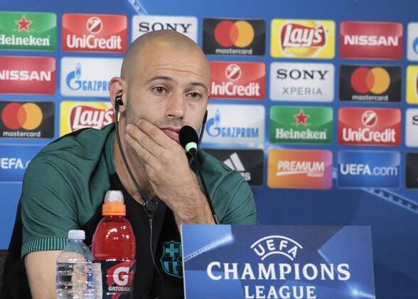 Bilder des Tages - SPORT April 10, 2017 - Turin, Italy - Javier Mascherano during the press conference PK Pressekonferenz before Champions League match between Juventus v Barcelona, in Turin, on April 10, 2017. FC Barcelona Barca - Press Conference  - ZUMAn230 20170410_zaa_n230_058 Copyright: xLorisxRosellix