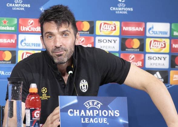 April 10, 2017 - Turin, Italy - Gianluigi Buffon during the press conference PK Pressekonferenz before Champions League match between Juventus v Barcelona, in Turin, on April 10, 2017. Juventus - Press Conference  - ZUMAn230 20170410_zaa_n230_071 Copyright: xLorisxRosellix