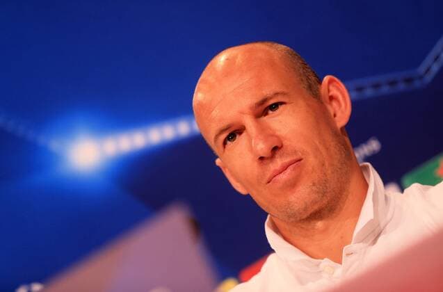 20170311, CL PK Viertelfinale, FC Bayern vs Real Madrid, Allianz Arena Muenchen, im Bild: Arjen Robben (FCB) bei der PK vor dem Spiel vs Real Madrid