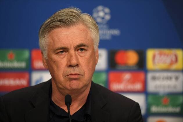 11.04.2017, Fussball Champions-League 2016 2017, Pressekonferenz FC Bayern vor dem Viertelfinale Hinspiel, FC Bayern München - Real Madrid, in der Allianz-Arena München, Trainer Carlo Ancelotti (FC Bayern München) bei der PK. 