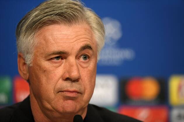 11.04.2017, Fussball Champions-League 2016 2017, Pressekonferenz FC Bayern vor dem Viertelfinale Hinspiel, FC Bayern München - Real Madrid, in der Allianz-Arena München, Trainer Carlo Ancelotti (FC Bayern München) bei der PK. 