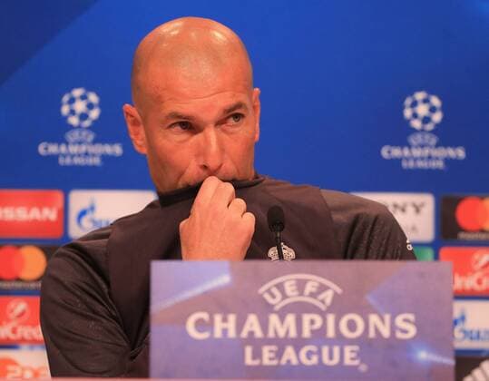 20170311, CL PK Viertelfinale, FC Bayern vs Real Madrid, Allianz Arena Muenchen, im Bild: Zinedine Zidane bei der PK vor dem Spiel vs Real Madrid
