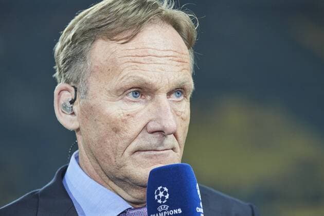 Anschlag auf BVB Bus Hans-Joachim Watzke, Geschaeftsfuehrer und BVB-Boss , Praesident Reinhard Rauball, BVB und DFL Ligapraesident, im Interview mit Esther Sedlaczek, Sky Moderatorin BORUSSIA DORTMUND - AS MONACO Fussball UEFA Champions League, Viertelfinale in Dortmund, 11.04.2017 CL Saison 2016 2017, BVB