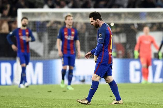 Db Torino 11 04 2017 - Champions League Juventus-Barcellona foto Daniele Buffa Image nella foto: delusione Lionel Messi 