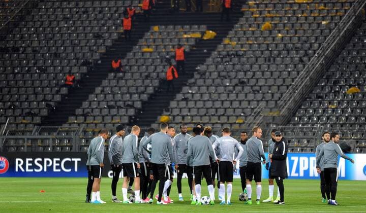 Championsleague Viertelfinale: Borussia Dortmund - AS Monaco 11.04.2017. Spielabsage wg. Unfalls Anschlag auf den Mannschaftsbus. Training der Monegassen nach der Spielabsage. HM