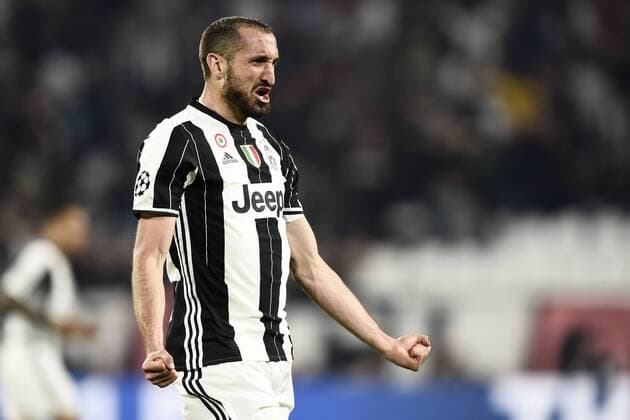 Db Torino 11 04 2017 - Champions League Juventus-Barcellona foto Daniele Buffa Image nella foto: esultanza gol Giorgio Chiellini 
