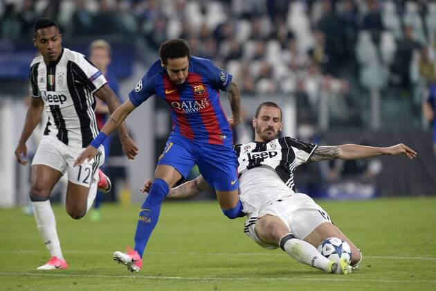 Neymar Barcelona, Leonardo Bonucci Juventus Torino 11-04-2017 Juventus Stadium Football Champions League 2016 2017 Juventus - Barcelona quarter final foto Filippo Alfero Insidefoto filippoxalfero