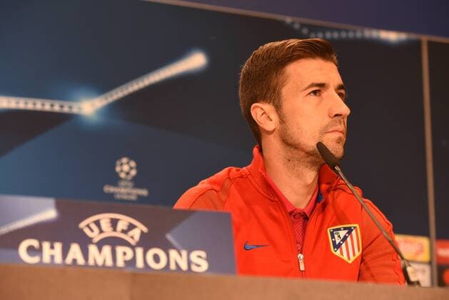 Atlético de Madrid s Gabi attends a press conference PK Pressekonferenz ahead of UEFA Champions League quarter-final first leg match against Leicester City at Vicente Calderón stadium on April 12, 2017 in Madrid, Spain.  JorgexSanz PacificxPress