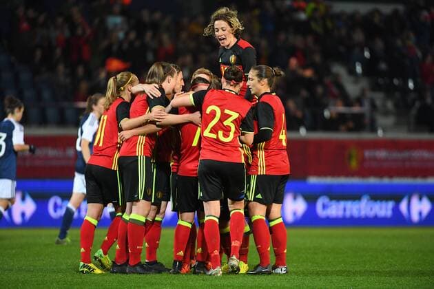 LEUVEN, BELGIUM - APRIL 11 : Courtois Imke of Belgium during the Women s International Friendly Länderspiel Match between Belgian Red Flames and Scotland on April 11, 2017 in Leuven, Belgium, 11 04 2017 FOOTBALL FEMININ : Belgique vs Ecosse - Match amical - Louvain - 11 04 2017 Photonews Panoramic  700024xxx