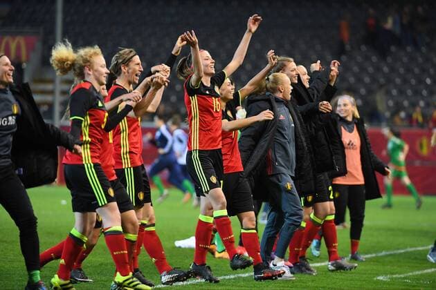 LEUVEN, BELGIUM - APRIL 11 : Van Den Abbeele Nicky of Belgium during the Women s International Friendly Länderspiel Match between Belgian Red Flames and Scotland on April 11, 2017 in Leuven, Belgium, 11 04 2017 FOOTBALL FEMININ : Belgique vs Ecosse - Match amical - Louvain - 11 04 2017 Photonews Panoramic  700024xxx