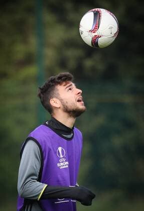 Anderlecht s Massimo Bruno pictured during a training session of Belgian soccer team RSC Anderlecht in Anderlecht, Wednesday 12 April 2017. Tomorrow Anderlecht is playing against UK team Manchester United ManU in the Europa League competition. VIRGINIExLEFOUR  x05080458x