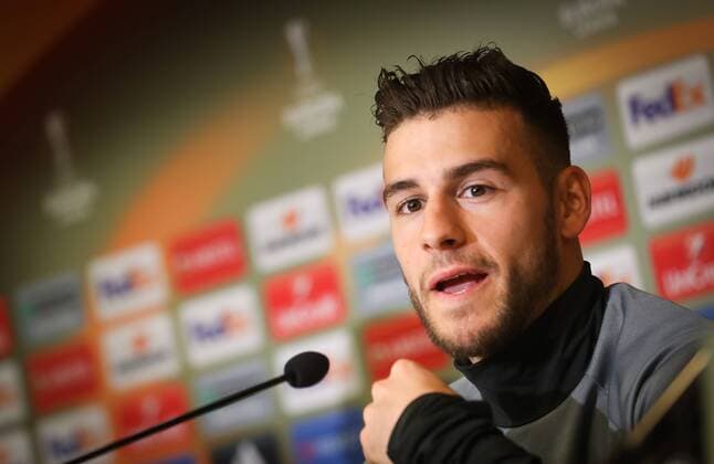 Anderlecht s Massimo Bruno pictured during a press conference PK Pressekonferenz of Belgian soccer team RSC Anderlecht in Anderlecht, Wednesday 12 April 2017. Tomorrow Anderlecht is playing against UK team Manchester United ManU in the Europa League competition. VIRGINIExLEFOUR  x05080517x