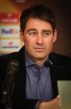 Anderlecht s head coach Rene Weiler pictured during a press conference PK Pressekonferenz of Belgian soccer team RSC Anderlecht in Anderlecht, Wednesday 12 April 2017. Tomorrow Anderlecht is playing against UK team Manchester United ManU in the Europa League competition. VIRGINIExLEFOUR  x05080520x