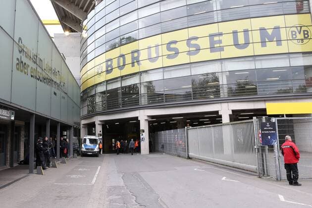 Polizei vor dem Stadion, Borussia Dortmund vs AS Monaco, UEFA Champions League, Viertelfinale, Nachholspiel Fussball, 12.04.2017, Dortmund Copyright: xLangerx xEibner-Pressefotox EP_HLR