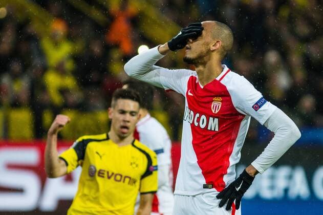 GER, UEFA CL, Borussia Dortmund (GER) vs AS MONACO FC (MCO) 12.04.2017, Signal Iduna Park, Dortmund, GER, UEFA CL, Borussia Dortmund (GER) vs AS MONACO FC (MCO), im Bild picture shows Fabinho (AS Monaco 2) tritt zum Elfmeter an und verschießt, Foto © nordphoto Rauch nordphotox xRauch