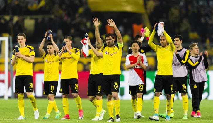 Dortmund, 12.04.2017 Enttäuschte BvB Spieler Borussia Dortmund - AS Monaco
