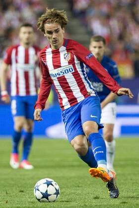 Antoine Griezmann of Atletico de Madrid during the match of Champions LEague between Atletico de Madrid and LEicester City Football Club at Vicente Calderon Stadium in Madrid, Spain. April 12, 2017.  (20170412092)