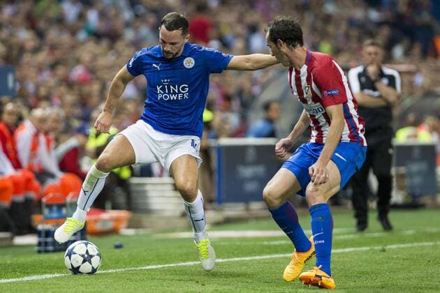 Danny Drinkwater of Leicester City Football Club during the match of Champions LEague between Atletico de Madrid and LEicester City Football Club at Vicente Calderon Stadium in Madrid, Spain. April 12, 2017.  (20170412109)