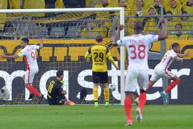 Dortmund, Germany 12.03.2017, UEFA Champions League - 2016 17 Season, BV Borussia Dortmund - AS Monaco, Kylian Mbappé Mbappe Lottin ( Monaco ), rechts dreht jubelnd ab nach seinem Treffer zum 0:1 ( DeFodi521