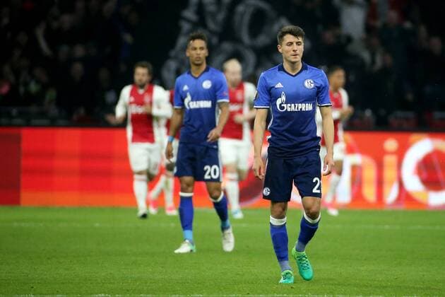 Thilo Kehrer ( FC Schalke 04 20) Alessandro Schoepf ( FC Schalke 04 21) nach dem 1:0, Ajax Amsterdam vs FC Schalke 04, UEFA Europa League, Viertelfinale, Fussball, 13.04.2017, Amsterdam Copyright: xLangerx xEibner-Pressefotox EP_HLR