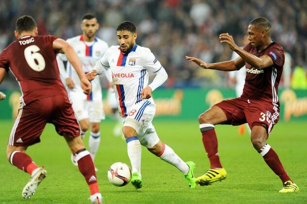 18 NABIL FEKIR (ol) - 30 Marcelo (bes) FOOTBALL : Lyon vs Besiktas - Europa League - 13 04 2017 FEP Panoramic 