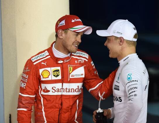 Sebastian Vettel, Valtteri Bottas, Grosser Preis von Bahrain 2017, Motorsport, Formel 1, 15.04.2017, Sachir Copyright: xAndre Eibner-Pressefotox EP_JAE