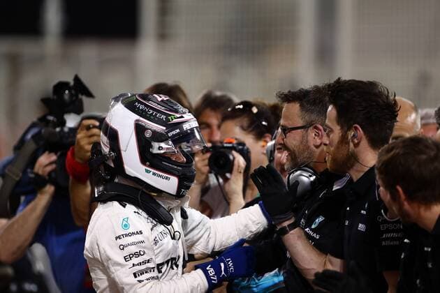Bahrain Grand Prix, Sakhir 13 - 16 April 2017 15.04.2017 - Qualifying, Valtteri Bottas (FIN) Mercedes AMG F1 W08 pole position 