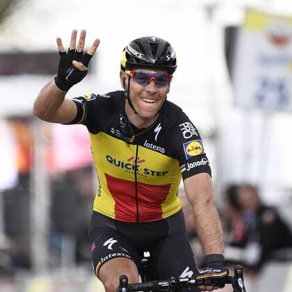 Themen der Woche - SPORT Bilder des Tages - SPORT Belgian Philippe Gilbert of Quick-Step Floors celebrates as he crosses the finish line to win the 52nd edition of the Amstel Gold Race one day cycling race, 121,6 km from Maastricht to Valkenburg, The Netherlands, Sunday 16 April 2017. YORICKxJANSENS  x05082321x