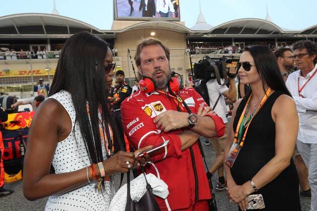 Bahrain Grand Prix, Sakhir 13 - 16 April 2017 16.04.2017 - Race, Naomi Campbell (GBR)a and Minttu Raikkonen, wife of Kimi Raikkonen (FIN) 