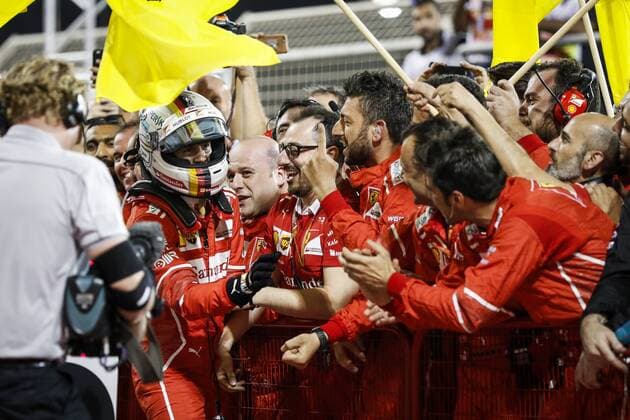 Motorsports: FIA Formula One World Championship WM Weltmeisterschaft 2017, Grand Prix of Bahrain, 5 Sebastian Vettel (GER, Scuderia Ferrari) Sakhir Bahrain xHOCHxZWEIx