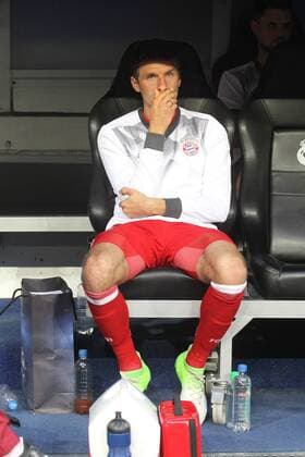 Thomas Mueller (FC Bayern Muenchen 25) auf der Bank, Real Madrid vs. FC Bayern Muenchen, Viertelfinale, UEFA Champions League, Fussball, 18.04.2017, Madrid Copyright: xLanger Eibner-Pressefotox EP_HLR