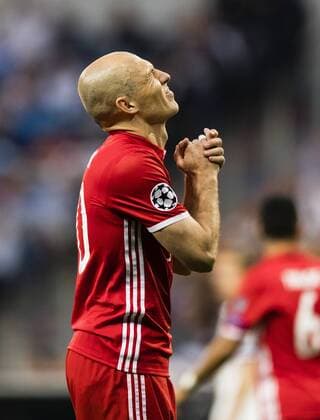 Madrid, 18.04.2017 Arjen Robben (FCB) enttäuscht Real Madrid - Bayern München
