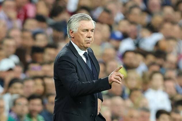 Madrid, Spain 18.04.2017, UEFA Champions League - 2016 17 Season, Quarter Final: Second leg, Real Madrid - FC Bayern Muenchen, Cheftrainer Carlo Ancelotti (FCB) gestikuliert ( DeFodi048