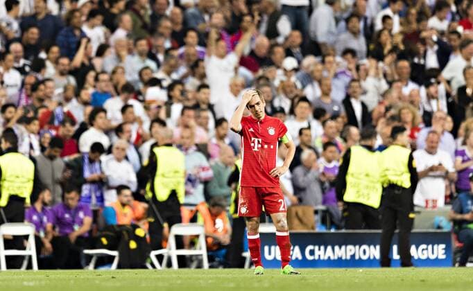 Madrid, 18.04.2017 Philipp Lahm (FCB) enttäuscht Real Madrid - Bayern München