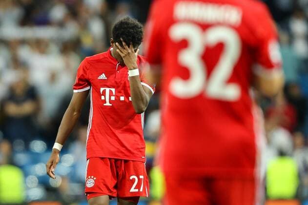 Madrid, Spain 18.04.2017, UEFA Champions League - 2016 17 Season, Quarter Final: Second leg, Real Madrid - FC Bayern Muenchen, David Alaba (FCB) enttaeuscht, enttaeuschung ( DeFodi048