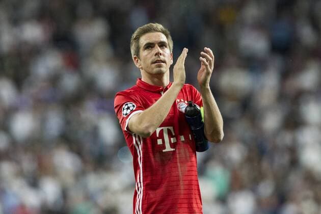 Philipp Lahm of FC Bayern Munchen during the match of Champions League between Real Madrid and FC Bayern Munchen at Santiago Bernabeu Stadium in Madrid, Spain. April 18, 2017.  (20170418121)